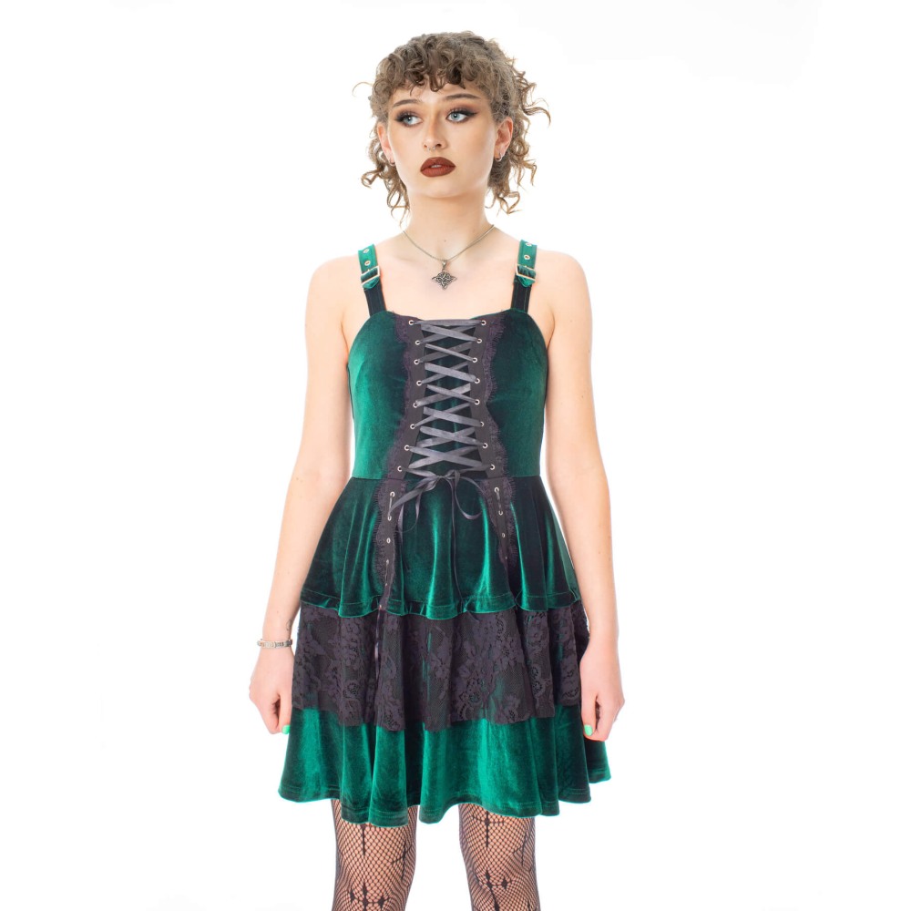 Poizen Industries - Nerissa Korte jurk - Groen